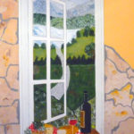 ablak dekorációs térnövelő falfestmény